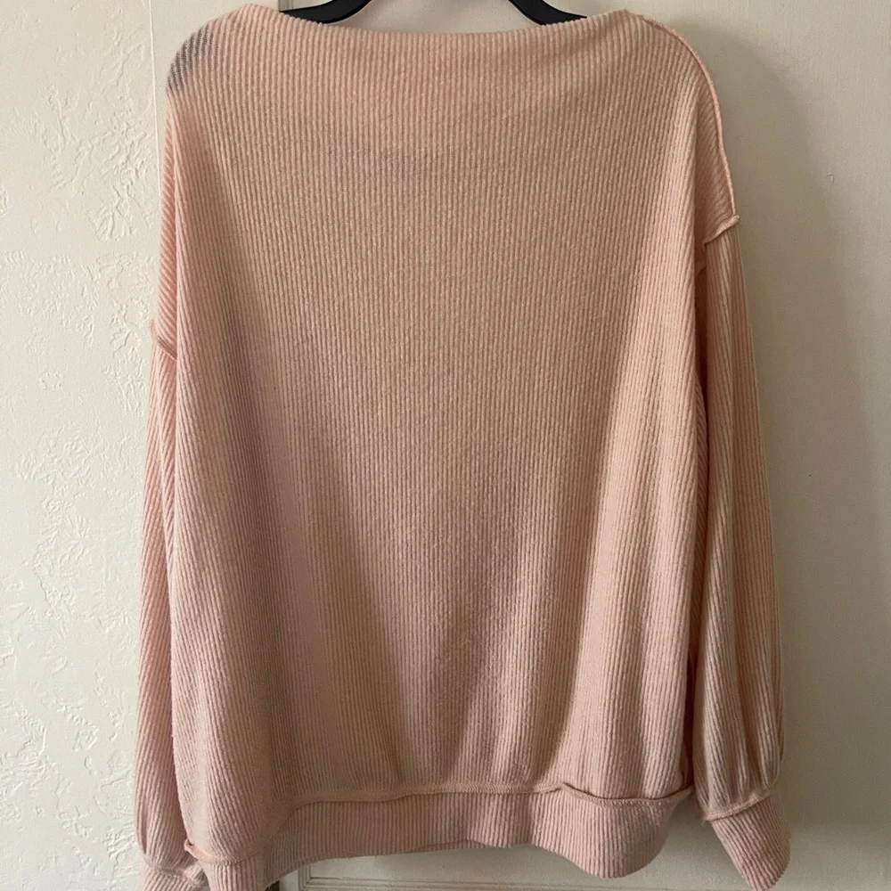 FREE PEOPLE Main Squeeze Brushed Hacci Top Drop Shoulder Sweater Women’s Small